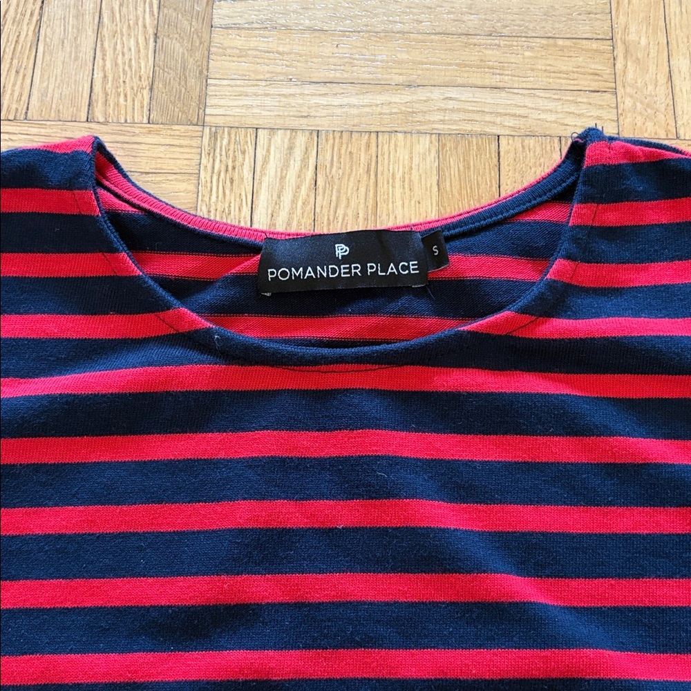 Tuckernuck Pomander Place Red and Navy Striped Top - Picture 2 of 4